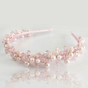 Diadema (o Tocado) de Perlas y Cristales